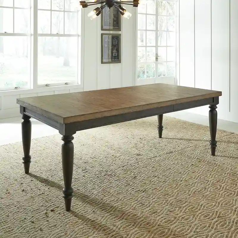 Harvest Home Chalkboard Rectangular Leg Table - Black