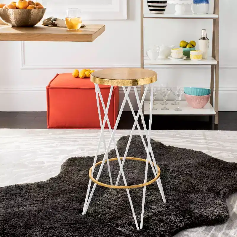 Barstool, White/Gold