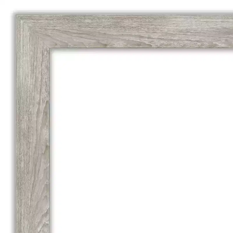 Amanti Art Dove Greywash Petite Bevel Bathroom Wall Mirror 30 x 24 in.