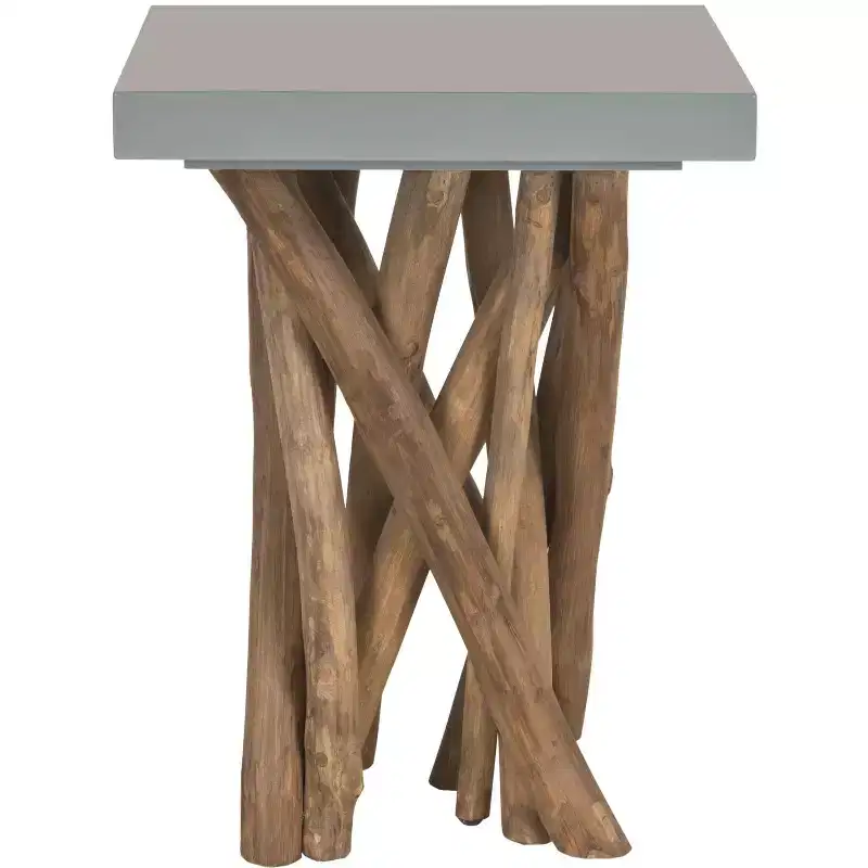 Farmhouse End Table â€?Solid Wood Side Table for Bedroom & Living Room
