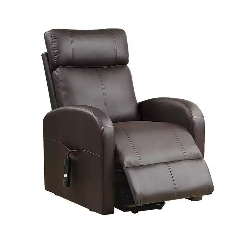 42" Ricardo PU Leather Power Recliner Brown - Acme Furniture: Swivel, Rocker, Massage Features