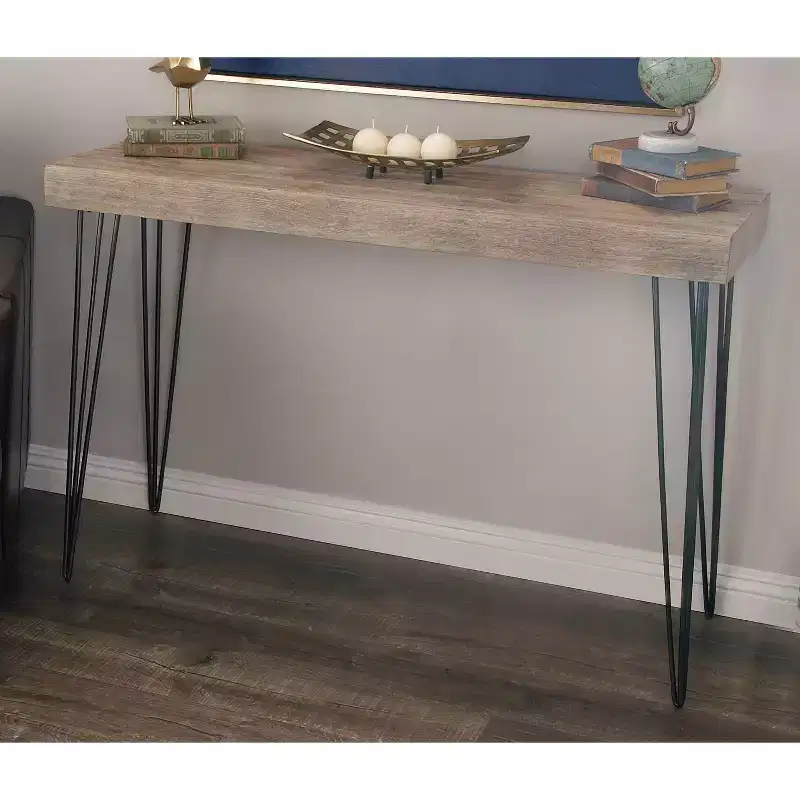 Rectangular Modern Wood Console Table Brown - Olivia & May