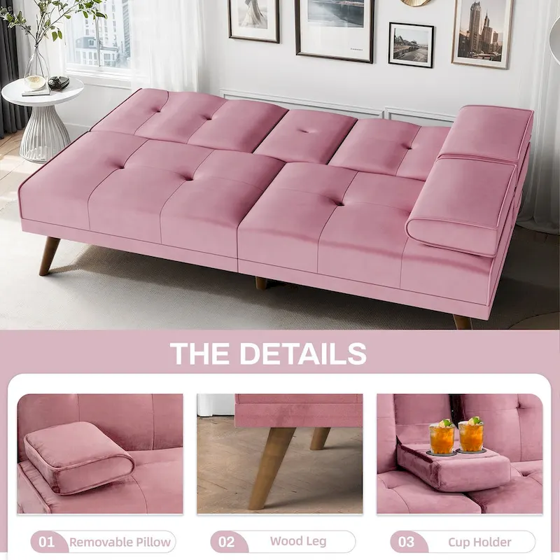Futzca Futon Couch Sofa Bed, Small Sleeper Sofa Chair Loveseat