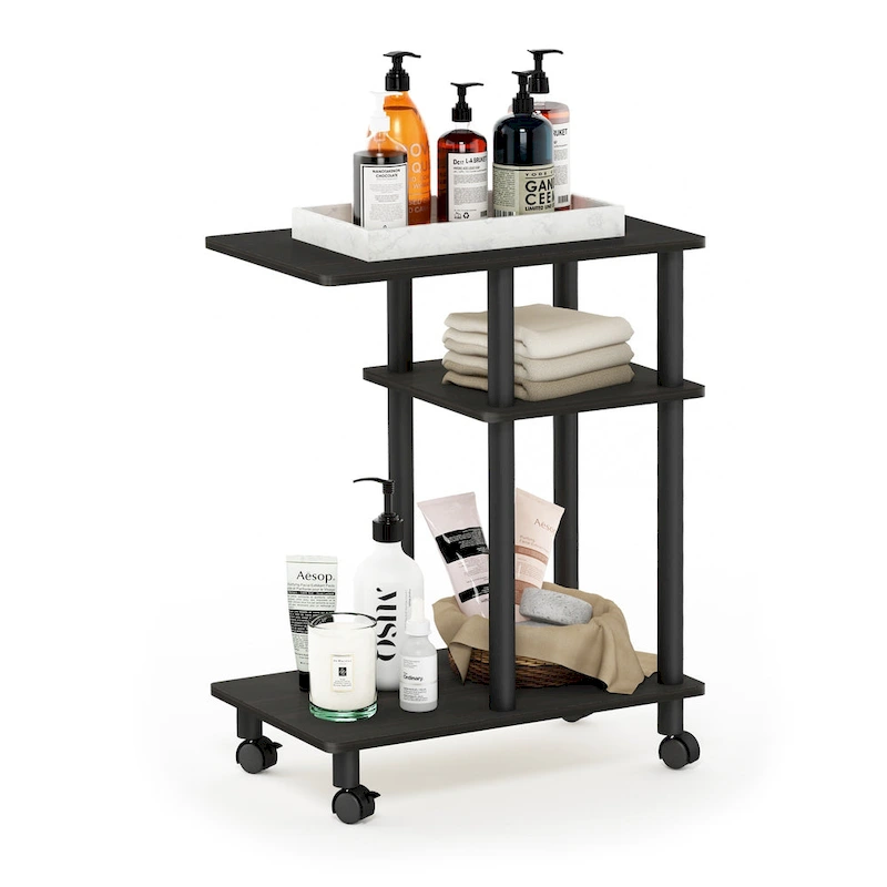 Furinno Turn-N-Tube U Shape Sofa Side Table with Casters