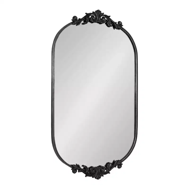 Kate & Laurel All Things Decor 24"x41" Arendahl Capsule Wall Mirror Black