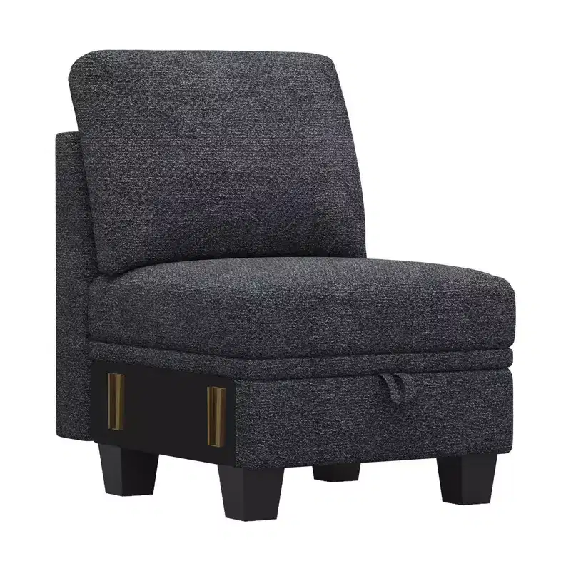 Belffin 22.8 Single Seat Module - Compact Chenille Sofa with Hidden Storage & Tool-Free Assembly