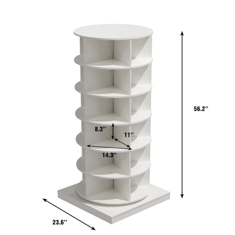 360Rotating Shoe Cabinet 6 layers Holds Up to 24 Paris of Shoes