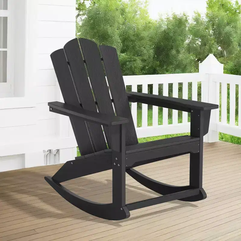 Hyleory HDPE Outdoor Rocking Chair, Classic Patio Adirondack Chair for All Seasons