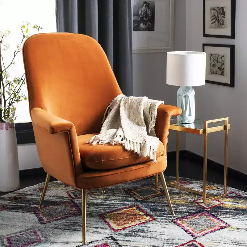 Aimee Velvet Arm Chair - SFV4701 - Safavieh Couture