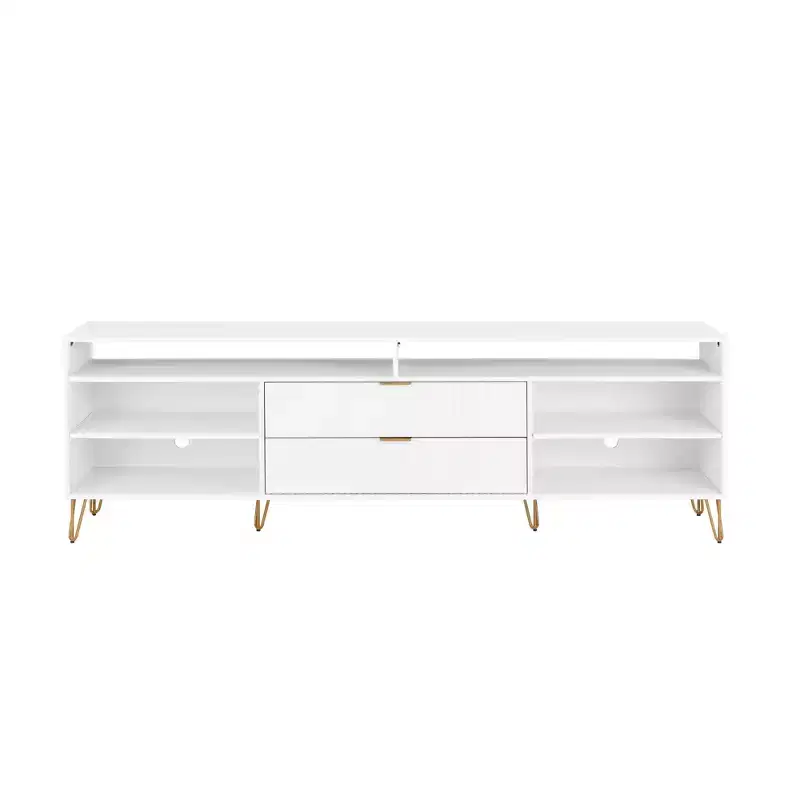 Manhattan Comfort 85" Dumbo TV Stand for TVs up to 80" White