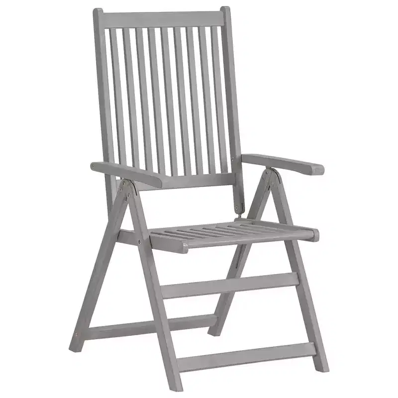 vidaXL Garden Chair Set of 6 Solid Acacia Wood Standard Foldable