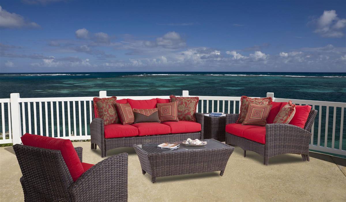 Outdoor Lounge Chair Chocolate Wicker Aluminum Frame Patio
