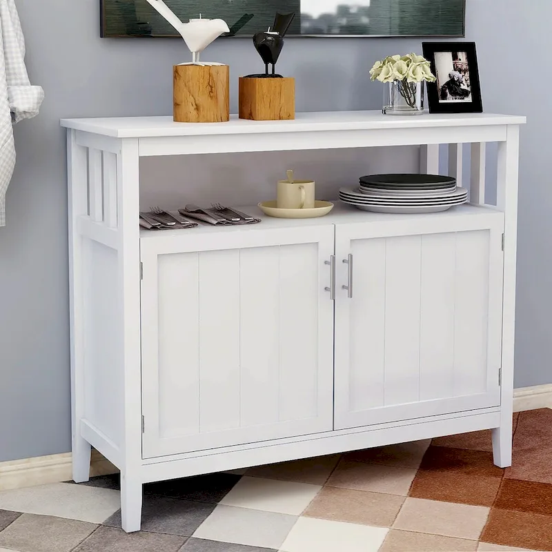 French Country Buffet Cabinets, Storage Cabinets with 2 Dividers