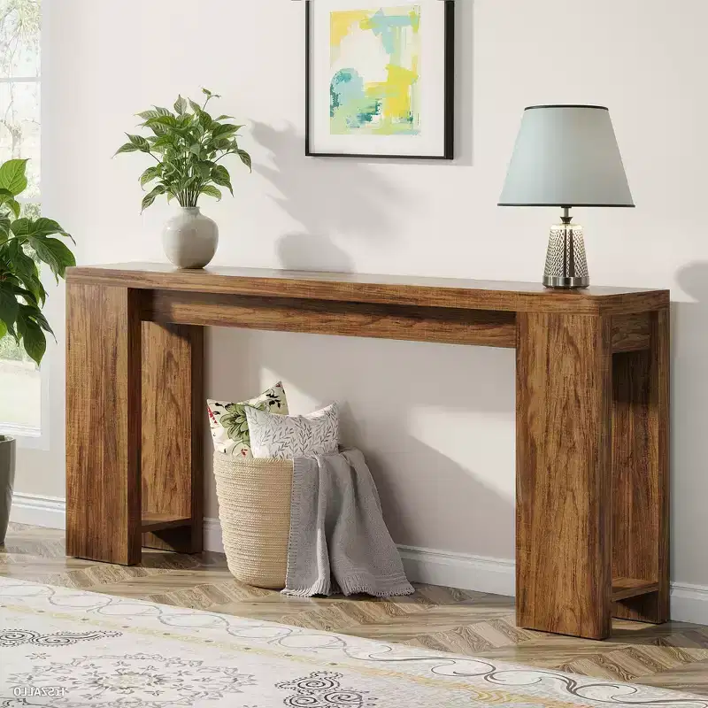 MAYEERTY Extra Long Narrow Sofa Table, Vintage Farmhouse Style Accent Table for Home Decor
