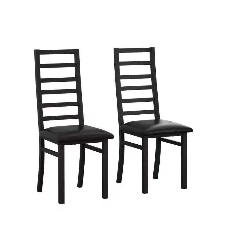 TUYOHW High Backrest Dining Chairs Set of 2/4 ,PU Leahter Kitchen Chairs with Steel Legs,Space-saving Dining Room Chairs for Apartment,Small Areas