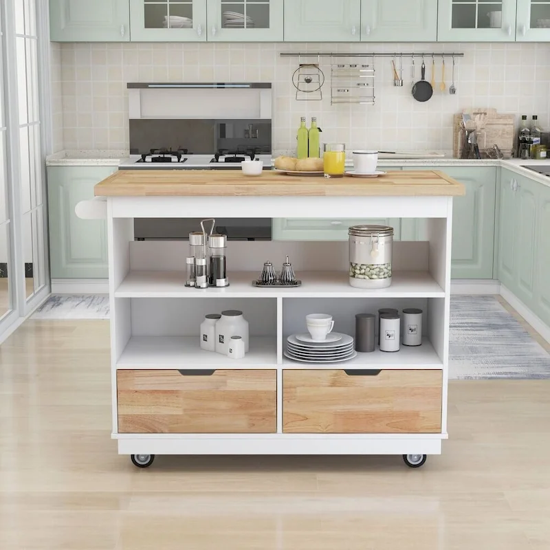 Rolling Kitchen Island Kitchen island Cart Spice Rack Kitchen Cart - 46.00L * 21.70W * 35.62H