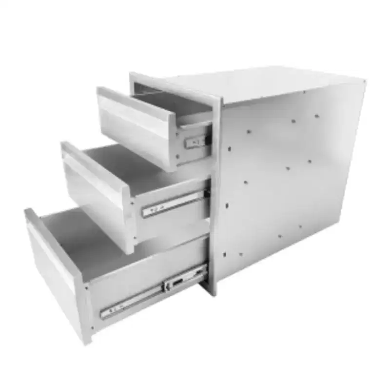 3-Tier Stainless Steel Drawer Cabinet