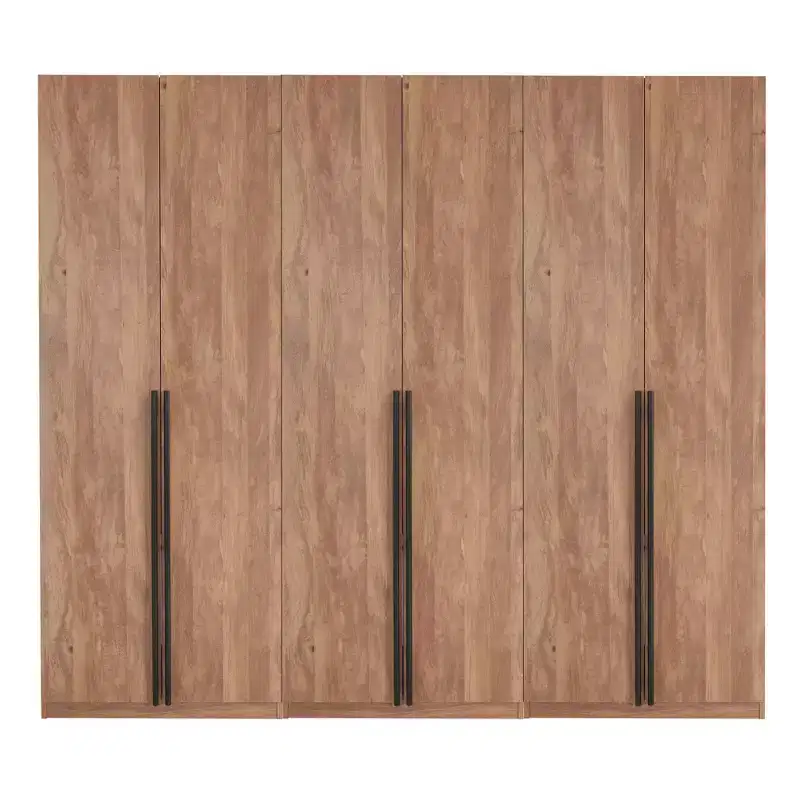 Manhattan Comfort Set of 3 Lee 2 Door and 4 Shelf Wardrobe Closets