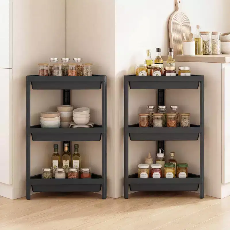 Costway 2-Pack 3-Tier Shelf w/Detachable Design & Drainage Holes Freestanding Storage