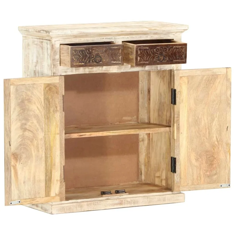 vidaXL Sideboard White 25.6x11.8x29.5 Solid Mango Wood