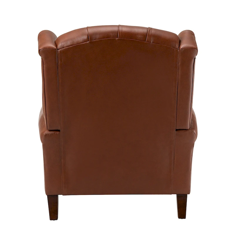 Alex Classic Wingback Leather Armchair with Nailhead Trim Set of 2 by HULALA HOME
