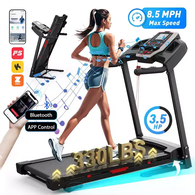 FYC 3.5HP 330 LBS Weight Capacity Folding Treadmill with Incline, Portable Electric Treadmill for Home