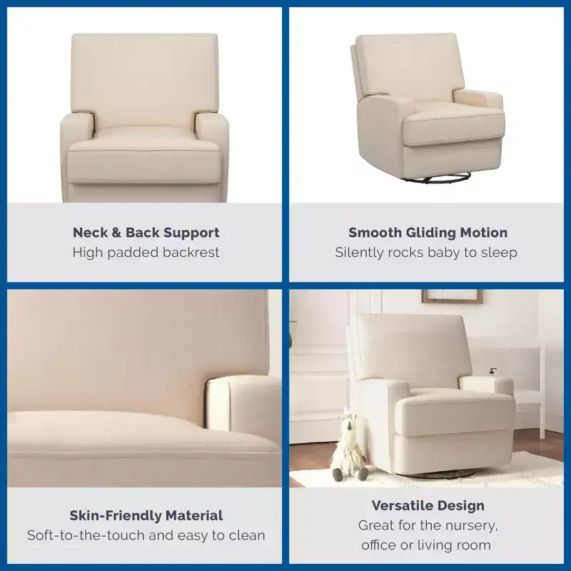 Baby Relax Rylan 4-in-1 Swivel Glider Rocker Recliner Chair