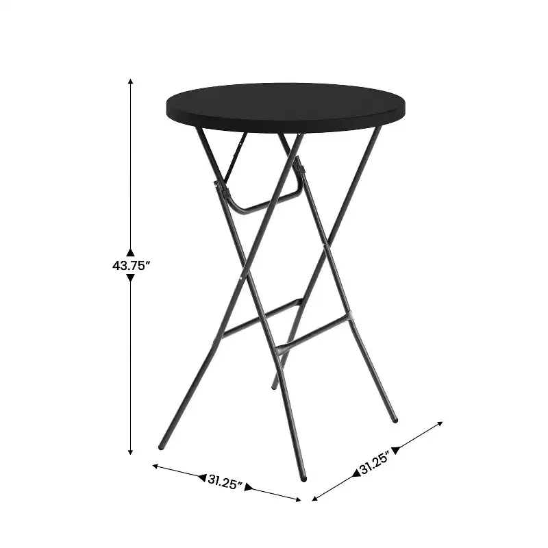 Flash Furniture 2.6-Foot Round Plastic Bar Height Folding Table