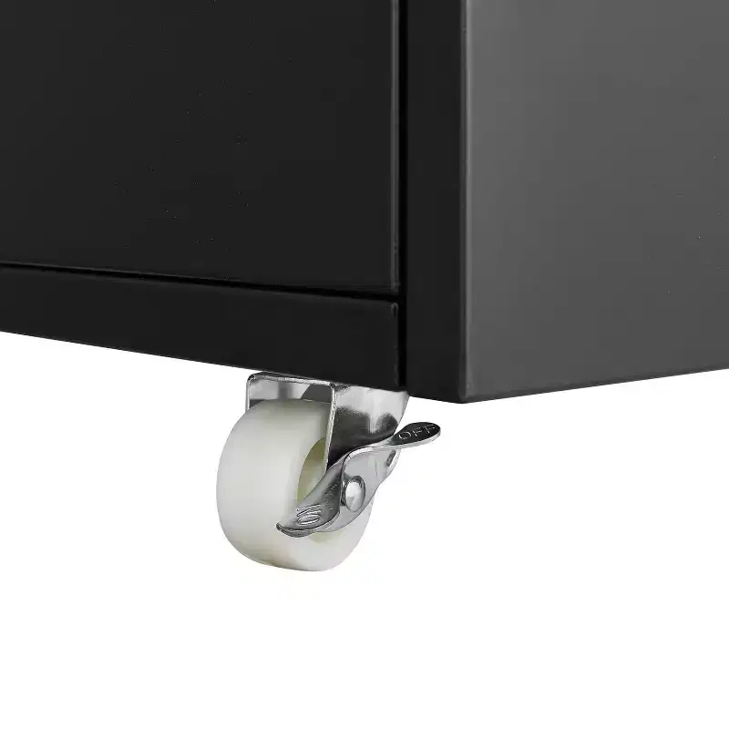 Mobile Printer Stand | Steel Cabinet with 2 Doors & Locking Wheels