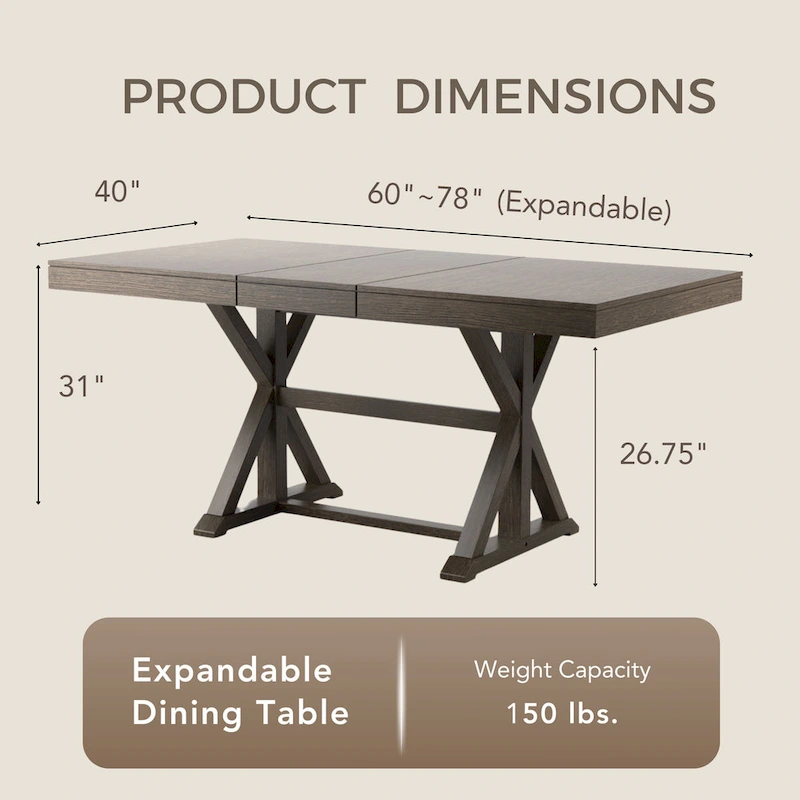 Carbon Loft Valjean Rustic Grey 78-inch Wood Wood Expandable Dining Table