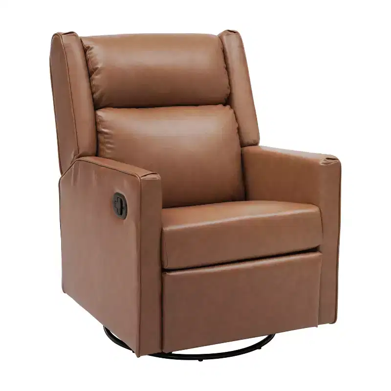 Flash Furniture Cash Swivel Glider Rocker Manual Recliner Chair, 270 Degree Swivel, USB/USB-C Charging Ports, Perfect for Living Room or Nursery