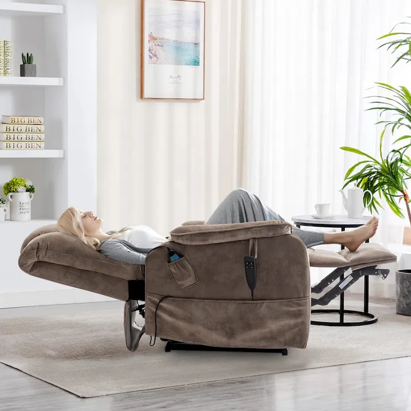 35.5W Dual Electric Power Lift Recliner,Massage&Heat,180 degrees