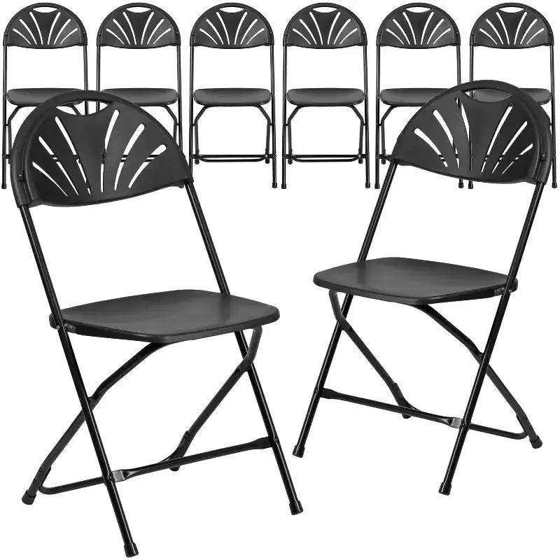 Flash Furniture 8 Pack HERCULES Series 650 lb. Capacity Plastic Fan Back Folding Chair