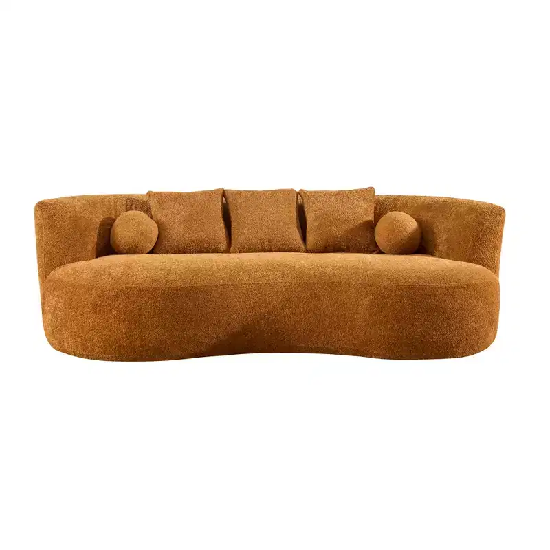 Christopher Knight Home Grazia 90'' Modern Curved Boucle Upholstered 3-Seater Sofa
