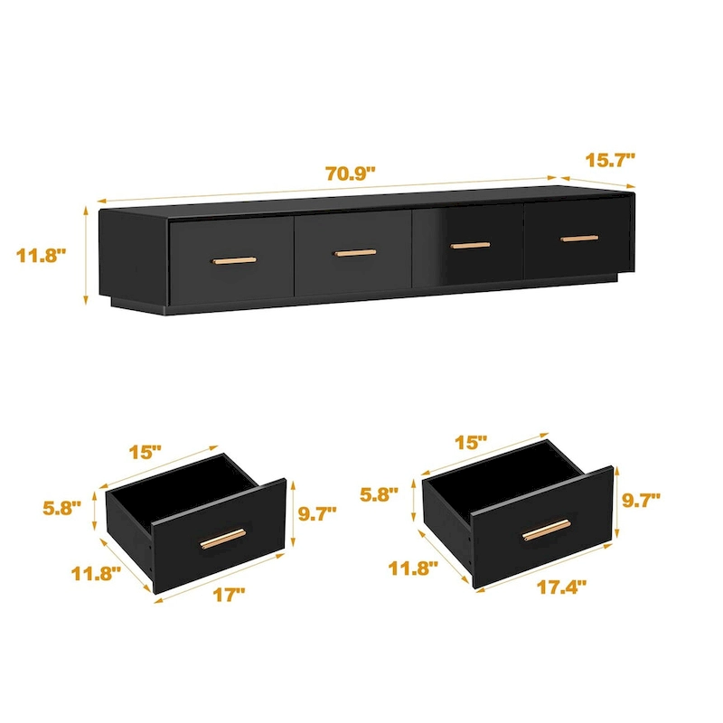 Your Space Our Sleek Floating Entertainment Unit Style Meets Function - 70.9