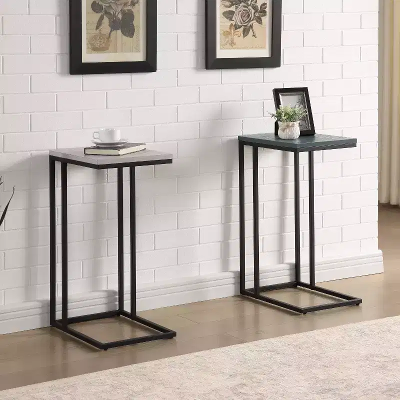 Embo Steel Side Table with Modern Industrial Design for Living Room and Bedroom