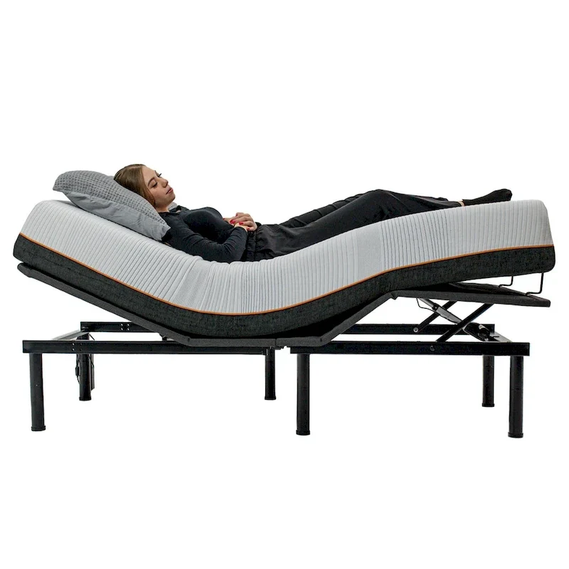 Bridgevine Home Quick Assembly Adjustable Bedframe with Voice Activated Controls