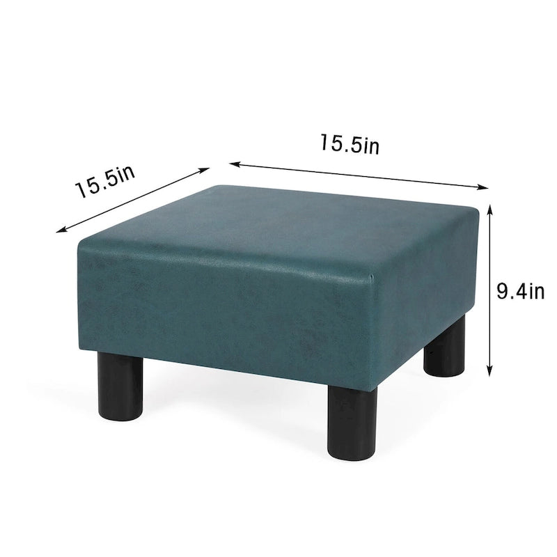 Small Square Footstool Ottoman Modern Fabric Footrest Stool