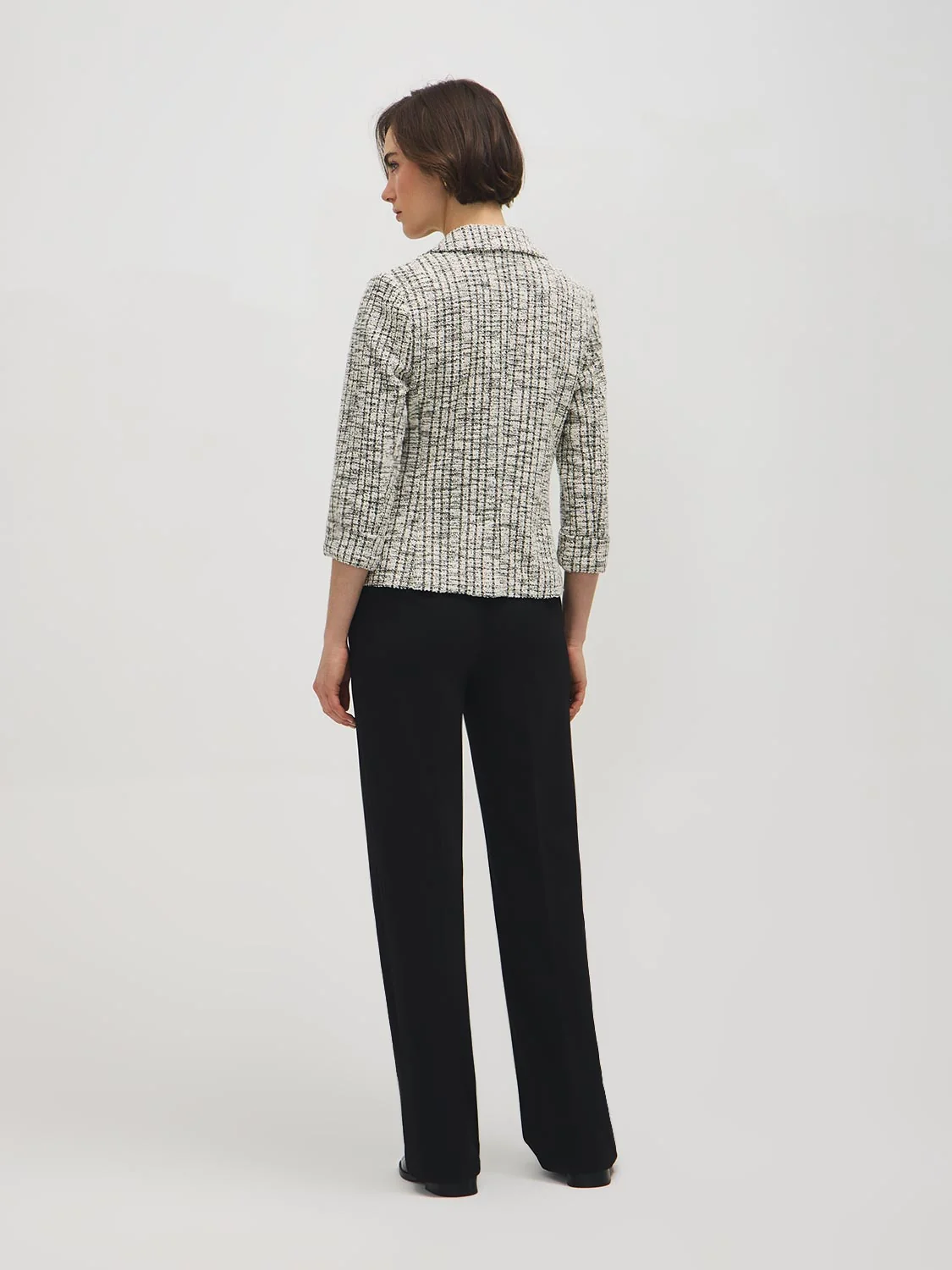 Cuffed Sleeve Boucle Blazer