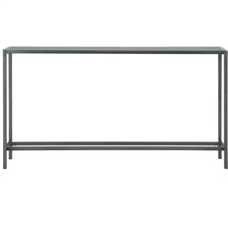Darrin Narrow Long Console Table with Mirrored Top - Grey - SEI