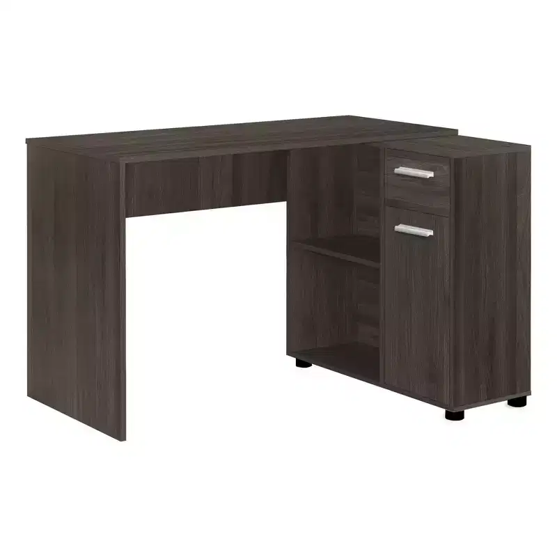 HomeRoots 46 Brown Wood L Shape Computer Desk