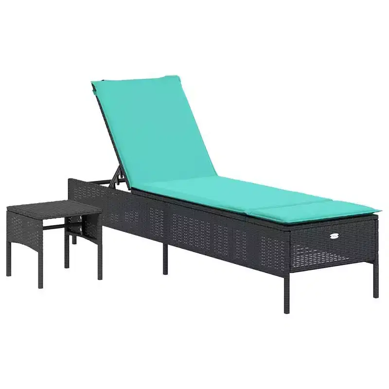 vidaXL Patio Sun Lounger Set PE rattan Extra Long Removable Covers