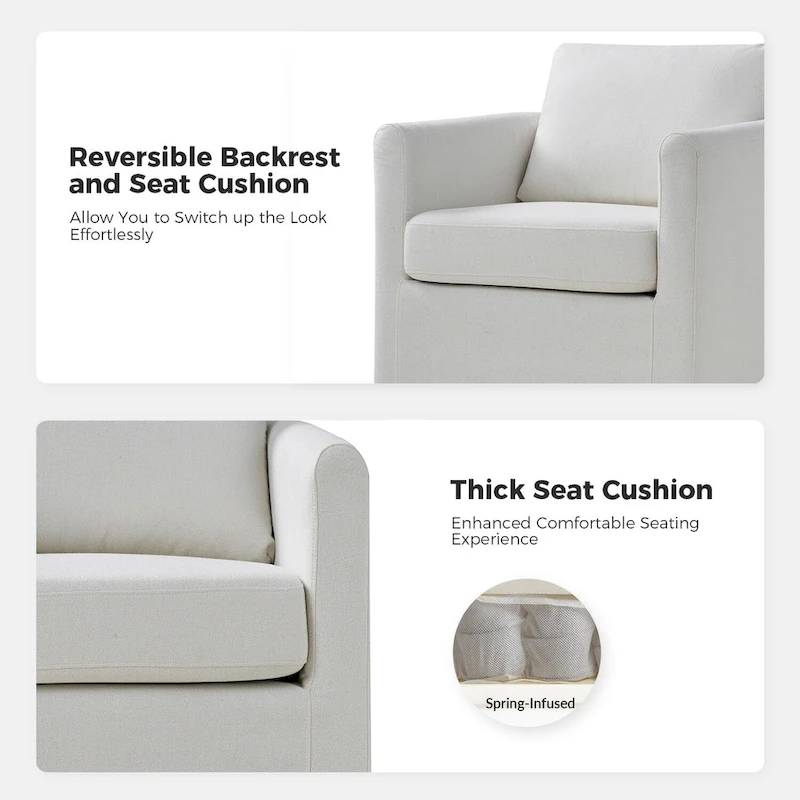 Erkenbald Modern 360-Degree Swivel Chair with Removable Slipcover Set of 2 by HULALA HOME