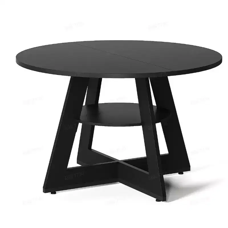 47 Round Dinning Table for 4 People, Kitchen Dining Room Circle Dinner Pedestal Table,Space Saving Wood Kitchen & Dining Room