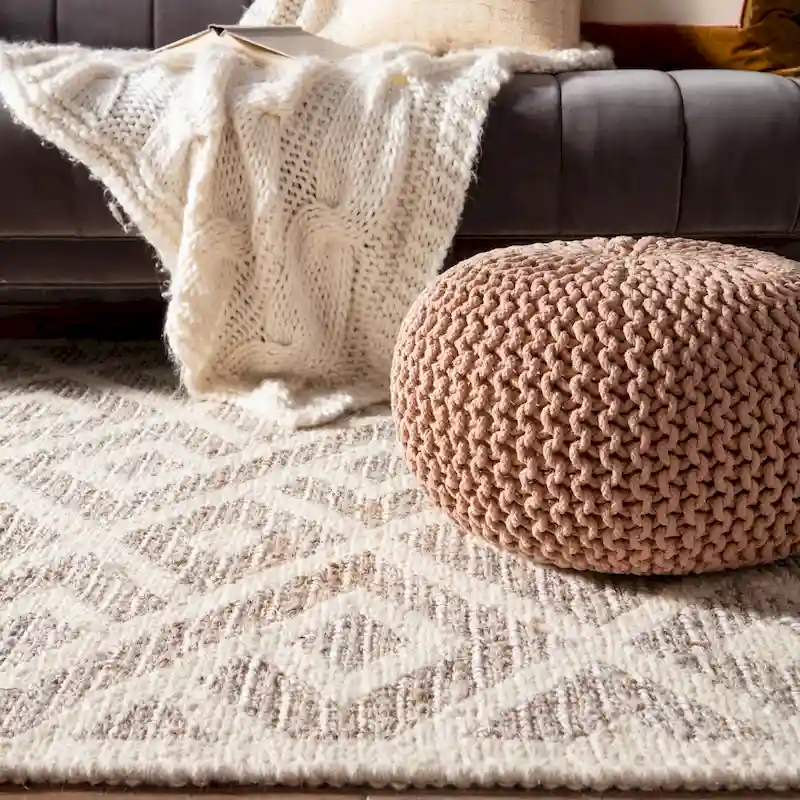 Spectrum Pouf Textured Round Pouf