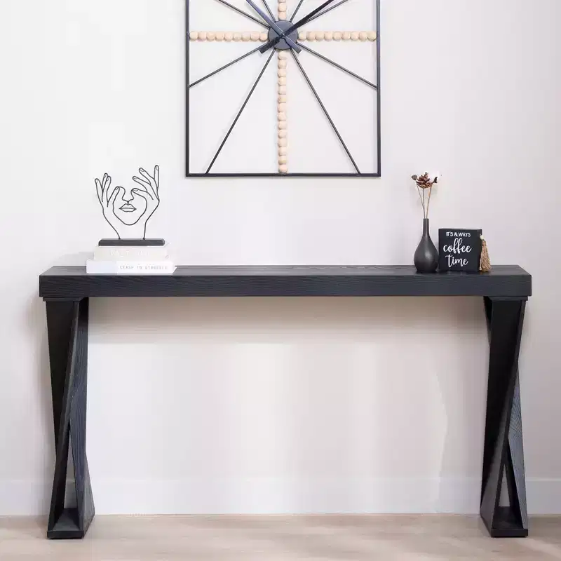 GDFStudio Bryce Modern 58.3 Wood Console Table with Crossed Legs
