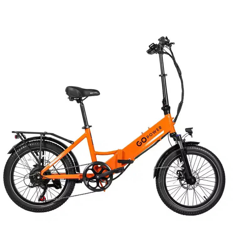 GoPowerBike GoPlus Folding Electric Bike | 20 Fat Tire eBike | 500W Motor, 20mph Top Speed | 45+ Mile Range, 5 Pedal-Assist Levels | Open Box