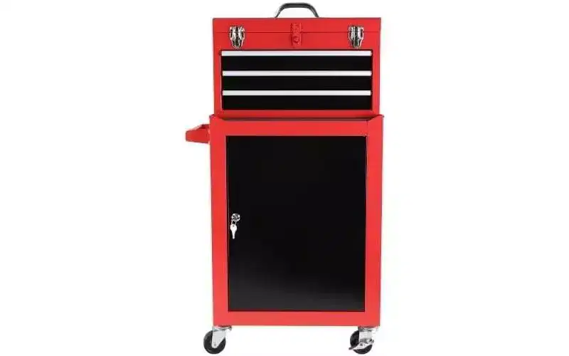 Black 3-Drawer Rolling Tool Cabinet, 1-Person