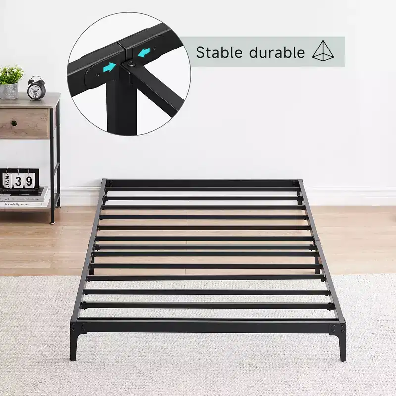 6/12.6 Inch Twin/Full/Queen Size Bed Frame, Heavy Duty Metal Platform Bed Frame with Durable Iron Slat Support and Legs
