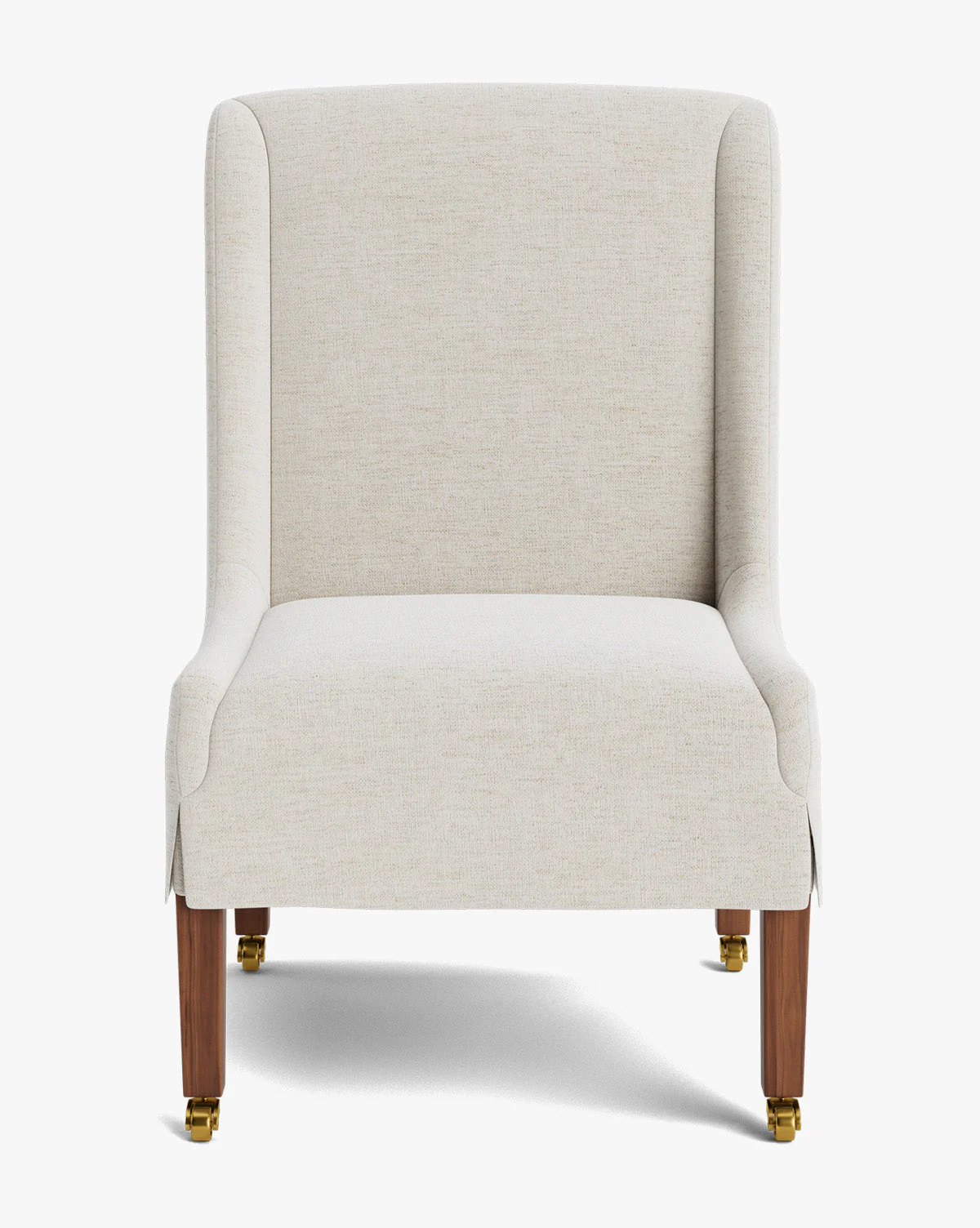 Classic Upholstered Dining Chair with Tailored Skirt & High Back for Dining Room